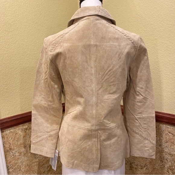 Beyond California NWT Suede Leather Jacket Blazer Womens Tan Size Large Western - Picture 5 of 15